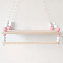 Load image into Gallery viewer, Wood Shelf Kids Room Natural Wood Beads Wall Shelf Storage Shelves Kids Decorative Shelves For Girl Room Baby Nursery Decoration
