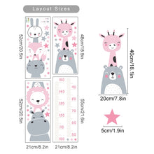 Load image into Gallery viewer, Cartoon Baby Height Measurement Lion Animals Wall Sticker Stars Vinyl Children Nursery Art Decals for Kids Room Home Decoration