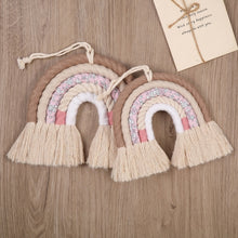 Load image into Gallery viewer, Lines Macrame Rainbow Hanging Ornament DIY Rope Handmade Woven Wall Decor Baby Girls Room Decor Home Nursery Decor