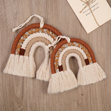 Load image into Gallery viewer, Lines Macrame Rainbow Hanging Ornament DIY Rope Handmade Woven Wall Decor Baby Girls Room Decor Home Nursery Decor