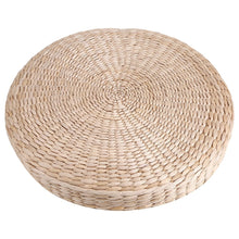 Load image into Gallery viewer, Floor Pillow Eco-Friendly Round Straw Cushion Hand Woven Tatami Floor Mat Yoga Tea Ceremony Meditation Pad