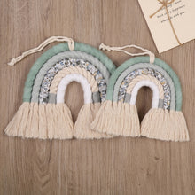 Load image into Gallery viewer, Lines Macrame Rainbow Hanging Ornament DIY Rope Handmade Woven Wall Decor Baby Girls Room Decor Home Nursery Decor