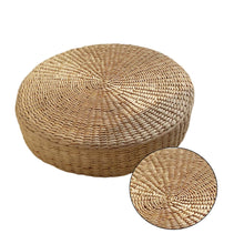 Load image into Gallery viewer, Floor Pillow Eco-Friendly Round Straw Cushion Hand Woven Tatami Floor Mat Yoga Tea Ceremony Meditation Pad