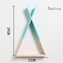Load image into Gallery viewer, Nordic Nursery Wooden X Hanging Storage Rack For Kids Room Decor Need Assemble by yourself Kids Room Decor Wood Shelf Wall Rack
