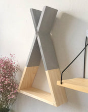 Load image into Gallery viewer, Nordic Nursery Wooden X Hanging Storage Rack For Kids Room Decor Need Assemble by yourself Kids Room Decor Wood Shelf Wall Rack
