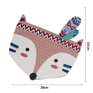 Nordic Nursery Room Decor Animals Fox Bear 3D Wall Stickers For Kids Rooms Wall Stickers Animals Nordic Fox FeatherWall Stickers