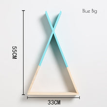 Load image into Gallery viewer, Nordic Nursery Wooden X Hanging Storage Rack For Kids Room Decor Need Assemble by yourself Kids Room Decor Wood Shelf Wall Rack
