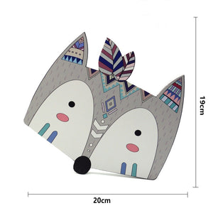 Nordic Nursery Room Decor Animals Fox Bear 3D Wall Stickers For Kids Rooms Wall Stickers Animals Nordic Fox FeatherWall Stickers