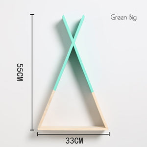Nordic Nursery Wooden X Hanging Storage Rack For Kids Room Decor Need Assemble by yourself Kids Room Decor Wood Shelf Wall Rack