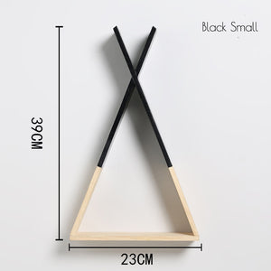 Nordic Nursery Wooden X Hanging Storage Rack For Kids Room Decor Need Assemble by yourself Kids Room Decor Wood Shelf Wall Rack