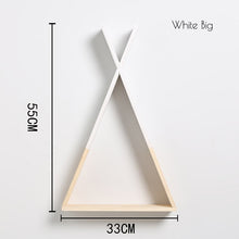 Load image into Gallery viewer, Nordic Nursery Wooden X Hanging Storage Rack For Kids Room Decor Need Assemble by yourself Kids Room Decor Wood Shelf Wall Rack

