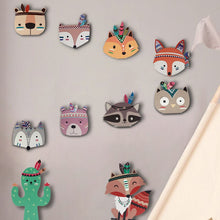 Load image into Gallery viewer, Nordic Nursery Room Decor Animals Fox Bear 3D Wall Stickers For Kids Rooms Wall Stickers Animals Nordic Fox FeatherWall Stickers
