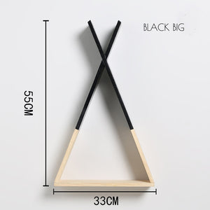 Nordic Nursery Wooden X Hanging Storage Rack For Kids Room Decor Need Assemble by yourself Kids Room Decor Wood Shelf Wall Rack
