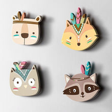 Load image into Gallery viewer, Nordic Nursery Room Decor Animals Fox Bear 3D Wall Stickers For Kids Rooms Wall Stickers Animals Nordic Fox FeatherWall Stickers
