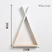 Load image into Gallery viewer, Nordic Nursery Wooden X Hanging Storage Rack For Kids Room Decor Need Assemble by yourself Kids Room Decor Wood Shelf Wall Rack
