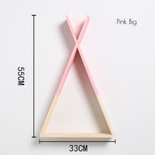 Load image into Gallery viewer, Nordic Nursery Wooden X Hanging Storage Rack For Kids Room Decor Need Assemble by yourself Kids Room Decor Wood Shelf Wall Rack
