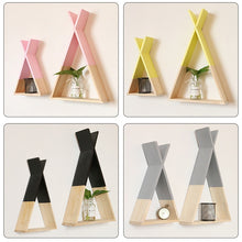 Load image into Gallery viewer, Nordic Nursery Wooden X Hanging Storage Rack For Kids Room Decor Need Assemble by yourself Kids Room Decor Wood Shelf Wall Rack
