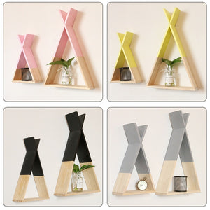 Nordic Nursery Wooden X Hanging Storage Rack For Kids Room Decor Need Assemble by yourself Kids Room Decor Wood Shelf Wall Rack