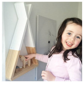 Nordic Nursery Wooden X Hanging Storage Rack For Kids Room Decor Need Assemble by yourself Kids Room Decor Wood Shelf Wall Rack