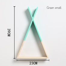 Load image into Gallery viewer, Nordic Nursery Wooden X Hanging Storage Rack For Kids Room Decor Need Assemble by yourself Kids Room Decor Wood Shelf Wall Rack
