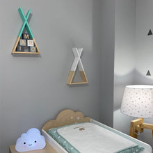 Load image into Gallery viewer, Nordic Nursery Wooden X Hanging Storage Rack For Kids Room Decor Need Assemble by yourself Kids Room Decor Wood Shelf Wall Rack
