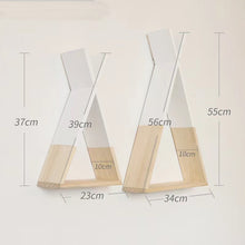 Load image into Gallery viewer, Nordic Nursery Wooden X Hanging Storage Rack For Kids Room Decor Need Assemble by yourself Kids Room Decor Wood Shelf Wall Rack
