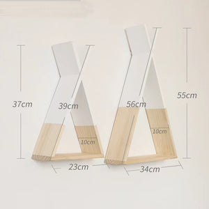 Nordic Nursery Wooden X Hanging Storage Rack For Kids Room Decor Need Assemble by yourself Kids Room Decor Wood Shelf Wall Rack